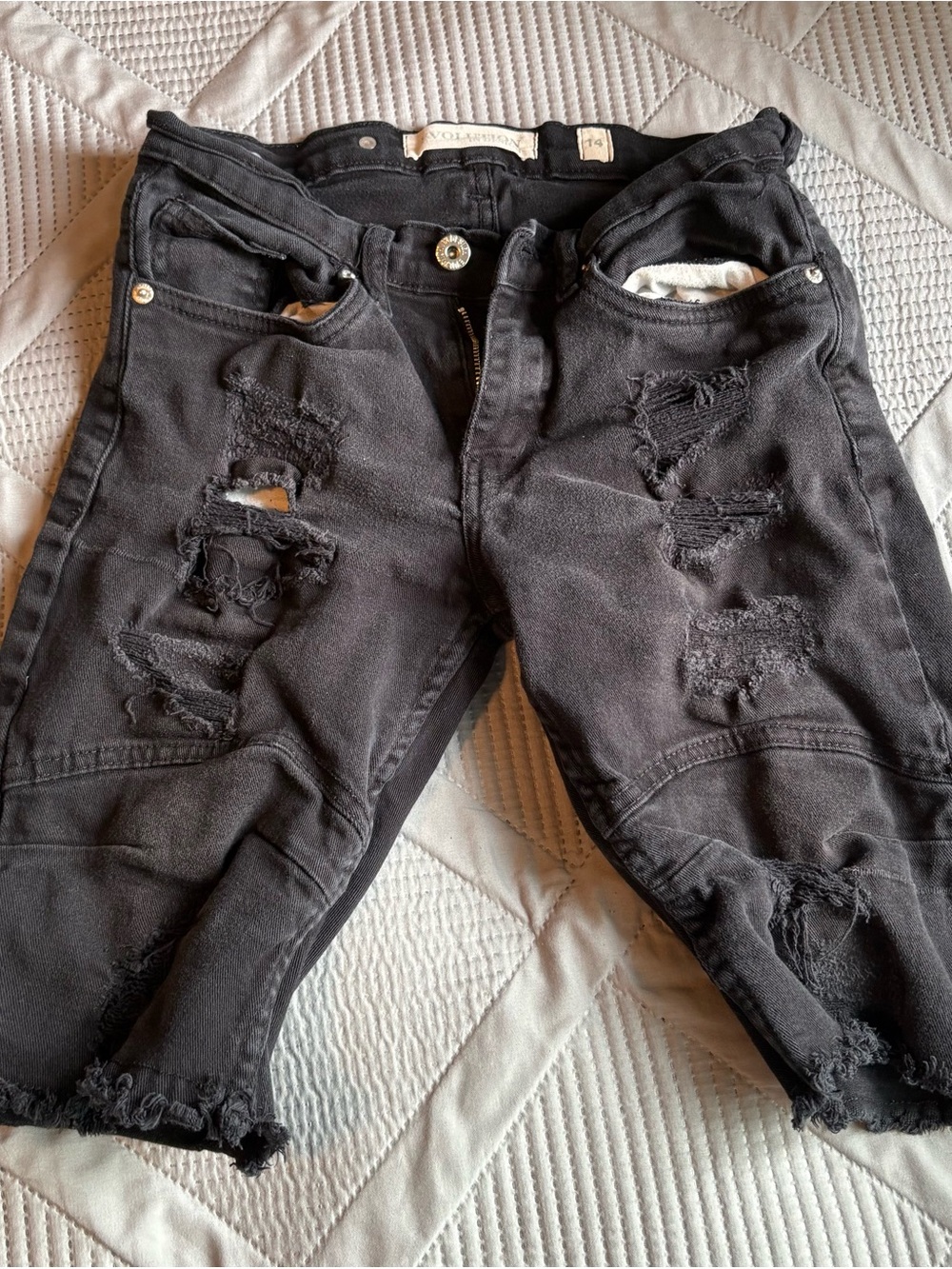 Distressed Black boys Jeans - Unbranded
